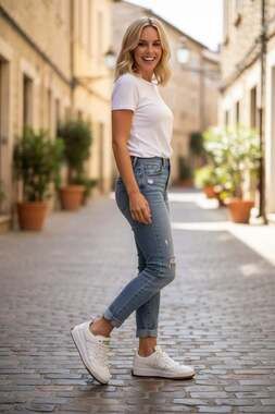 Golden Goose Yeah Low-Top White Leather Gum Sneakers